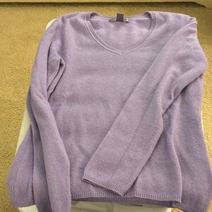 Cashmere Halogen Lavender V-Neck Sweater